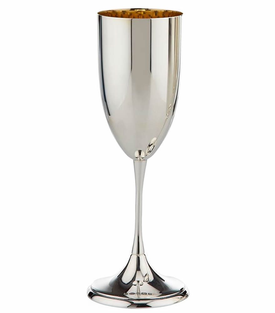 Quality Crystal Champagne Flutes Silver Groves