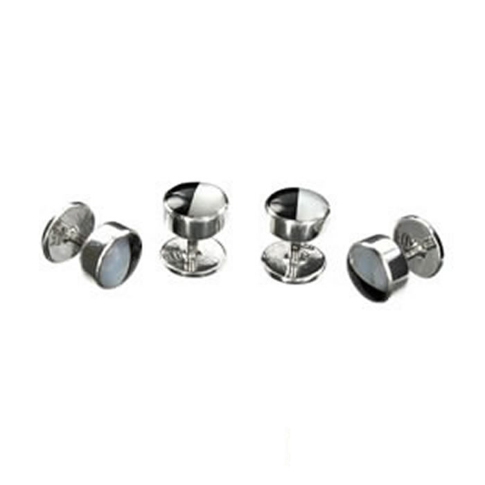 Sterling Silver Boat Oar Cufflinks Shirt Dress Studs Gift Set