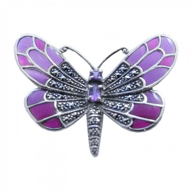 Silver sale butterfly brooch