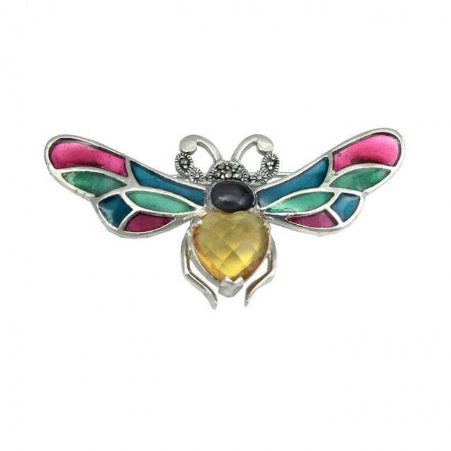 Silver bumble bee brooch store
