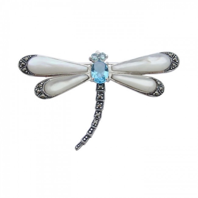 Sterling silver dragonfly brooch best sale