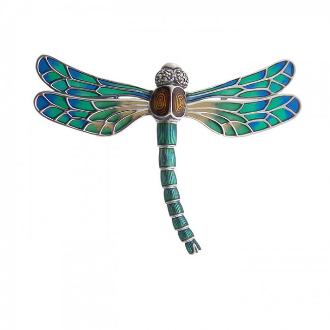 Silver sales dragonfly brooch