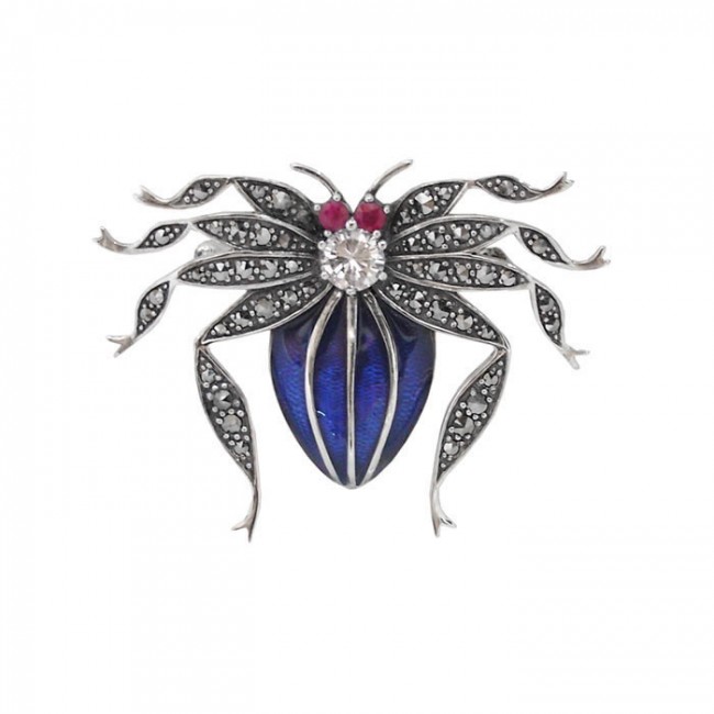 Sterling silver best sale spider brooch