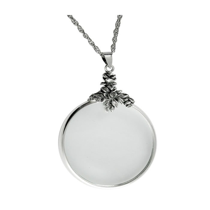 Sterling Silver Fl Magnifying Glass Pendant - Magnifying Glass Pendant Necklace Uk Sterling Silver Fl Magnifying Glass Pendant - Magnifying Glass Pendant Necklace Uk