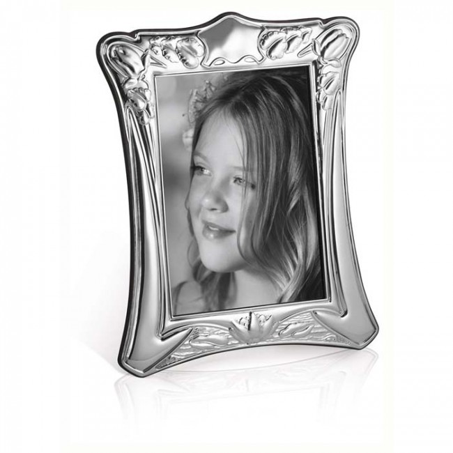 Sterling Silver Photo Frame Art Nouveau With Wood Back CARRS 6" x 4" 