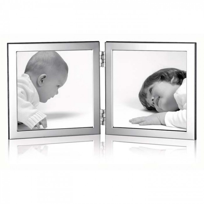 Flat Narrow Folded Double10x10cm Contemporary Photo Frame Wood Back