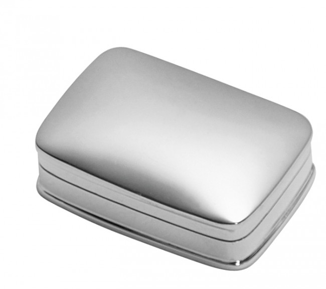 Sterling Silver Pill Box Plain Rectangle
