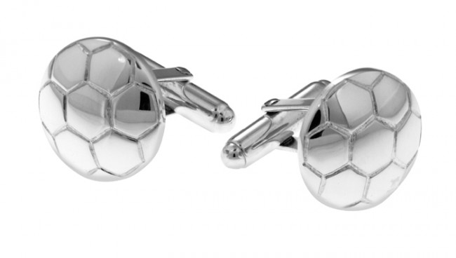 Sterling Silver Simple Football Cufflinks