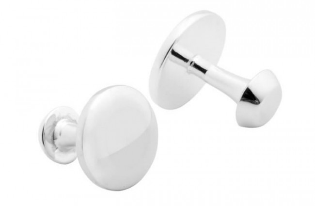 Round silver new arrivals cufflinks