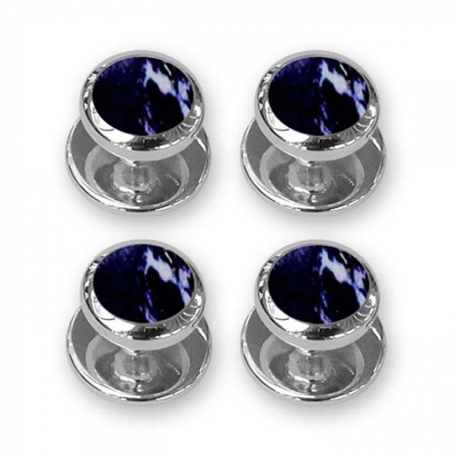 Sterling Silver Blue Lapis Shirt Studs