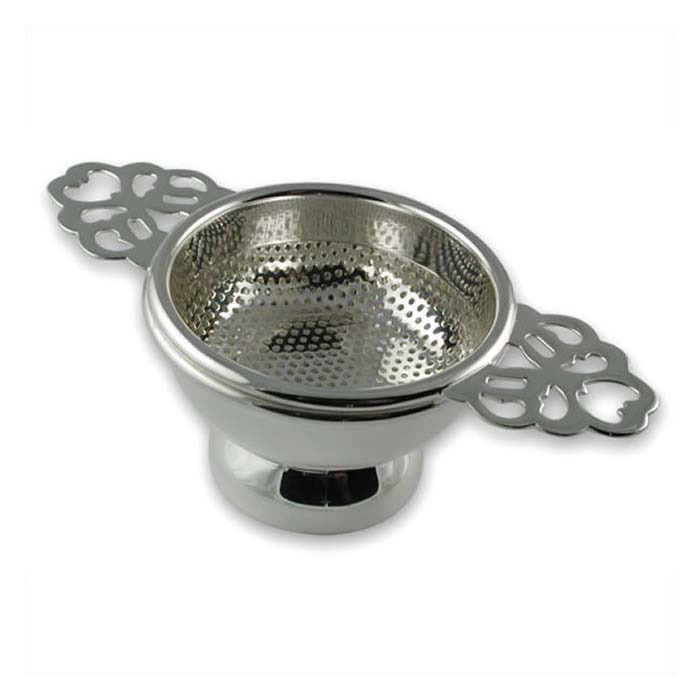 Plated Sterling Silver Doubled Handled Tea Strainer