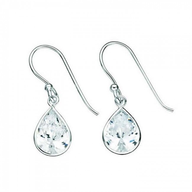 Sterling silver cubic zirconia drop earrings hotsell