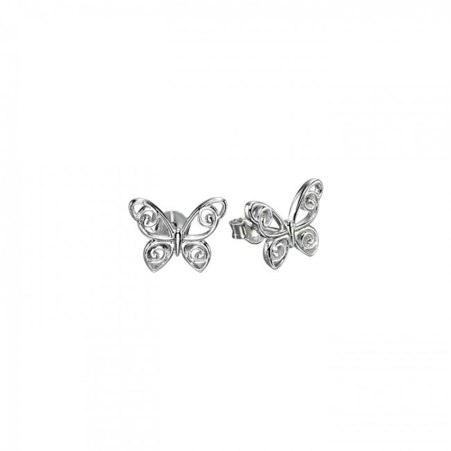 Sterling silver butterfly stud earrings discount