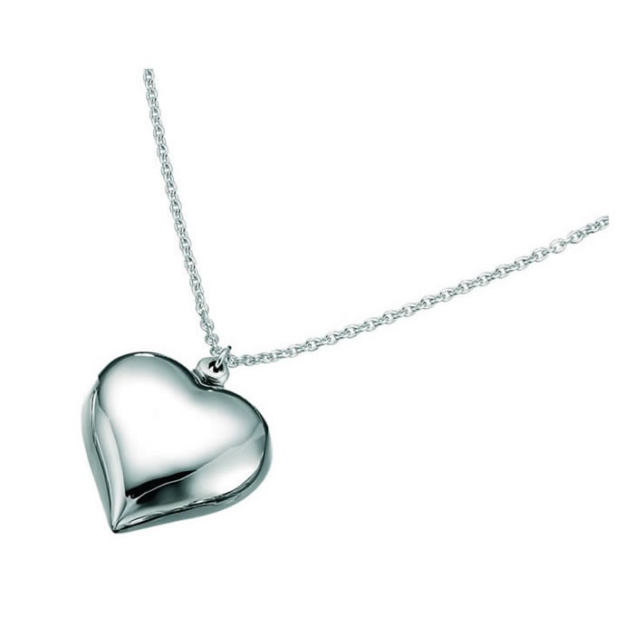 Sterling Silver Puffed Heart Necklace Sterling Silver Puffed Heart Necklace Sku Gek N2375 56 99