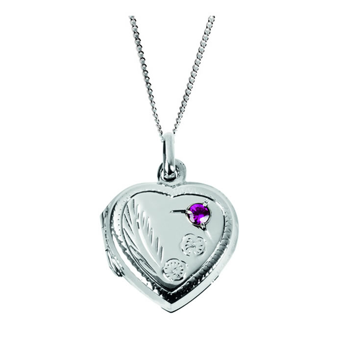 Plain silver pendant necklace - plain silver heart necklace engraved