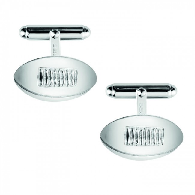 Silver rugby cheap ball cufflinks