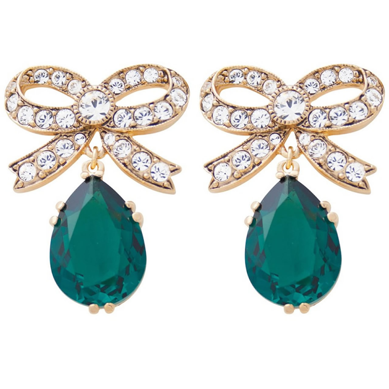 Elizabethan Style Gold Plated Crystal Earrings