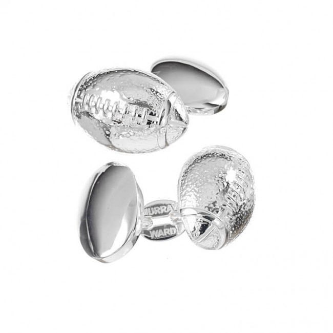 Silver cheap football cufflinks