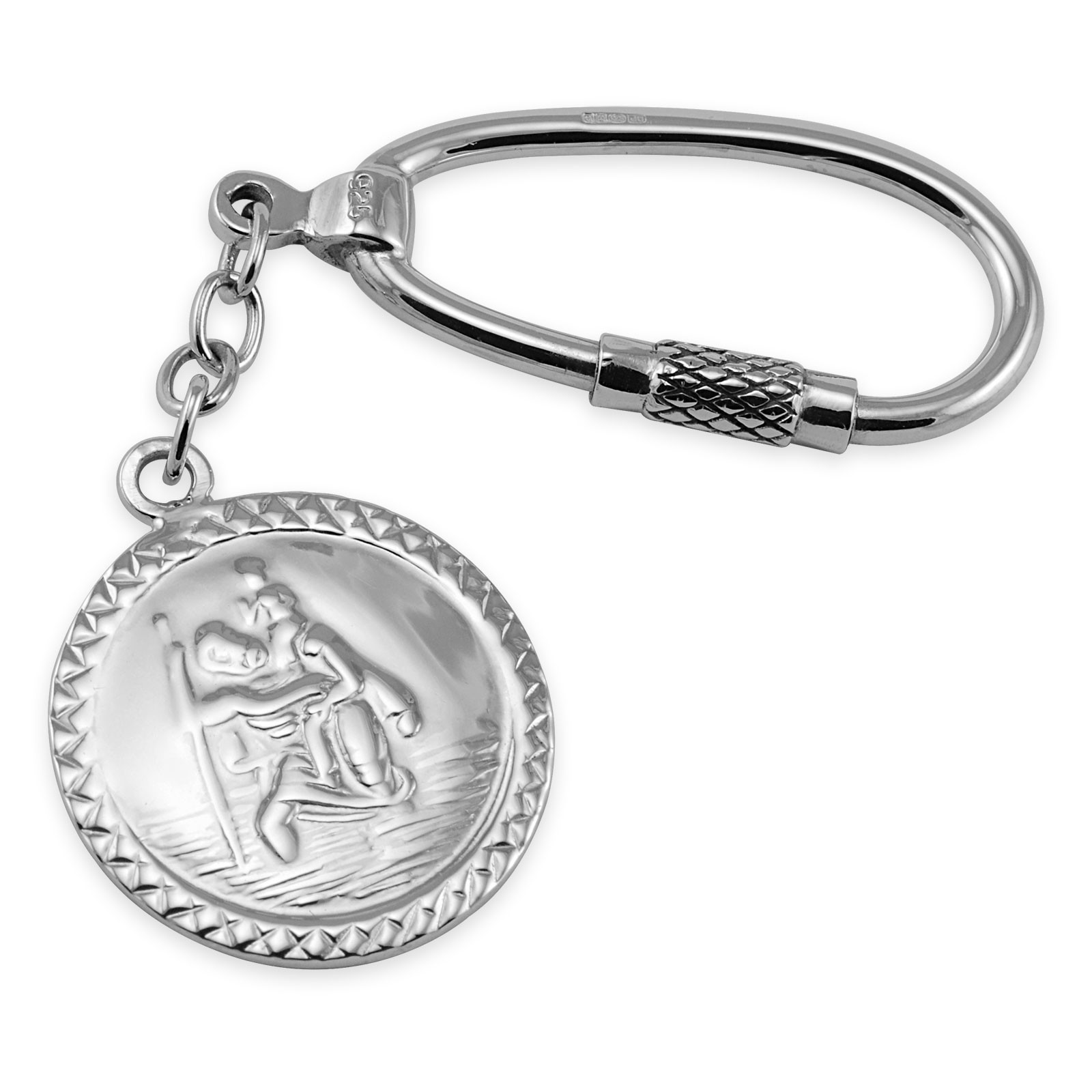 Silver st christopher key ring sale