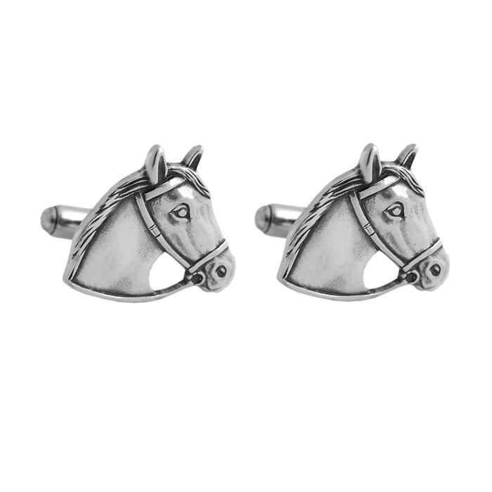 Galloping Horses Cufflinks in 18 Carat Gold on Sterling Silver