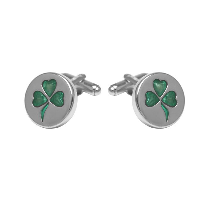 Silver clover cufflinks on sale