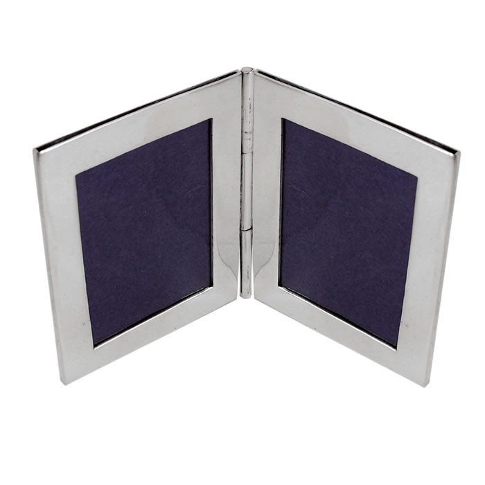 Miniature Sterling Silver Photo Frames Groves Sterling Silver Double Rectangle Miniature Folding Travel Photo Frame