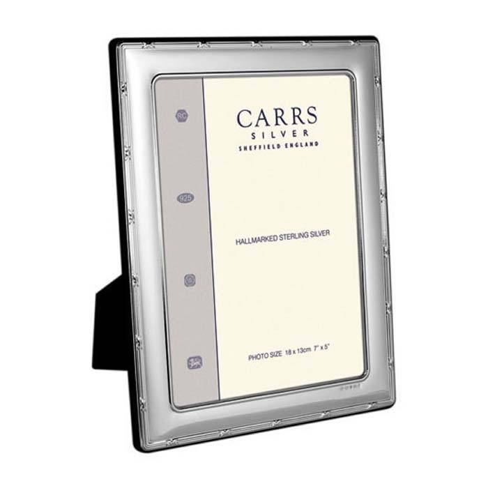 sterling silver reed and ribbon rectangular picture... Sterling Silver Reed And Ribbon 8x10 Photo Frame Wooden Back