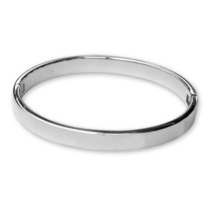 thumbnail image 2 of Old English Jewellers Solid 925 Sterling Silver Heavy Hook Bangle - Mens / Ladies 2 of 6