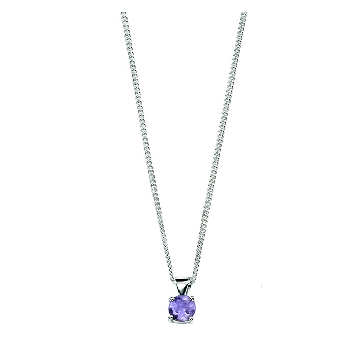 Amethyst Claw Set Pendant in 9ct Yellow Gold main image 0