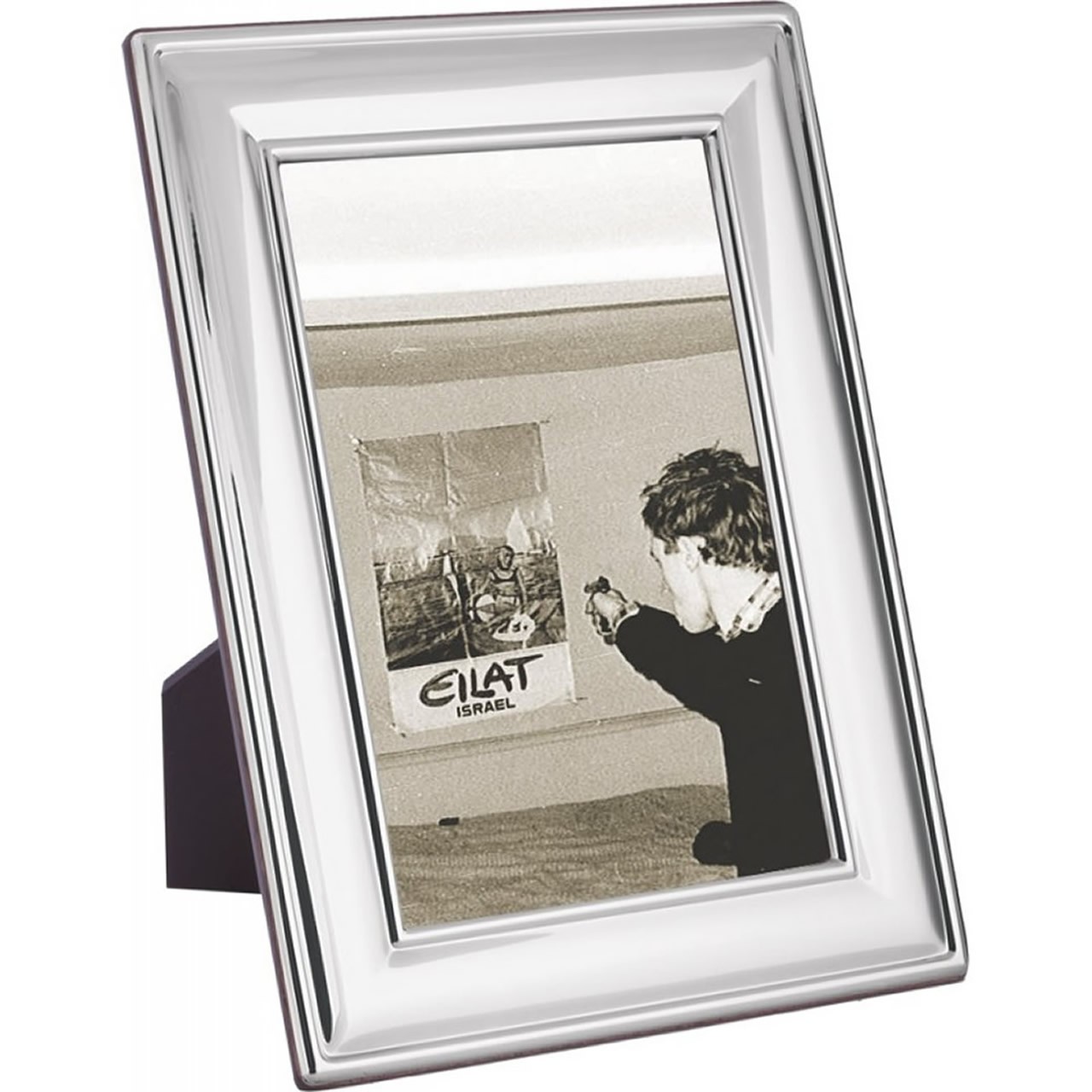 Sterling Silver 20X25cm Plain Wooden Back Photo Frame