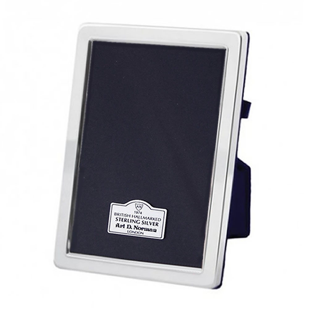 Sterling Silver 4X5cm Plain Velvet Back Photo Frame