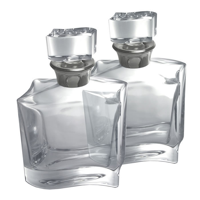 Plain Crystal Decanters Silver Groves