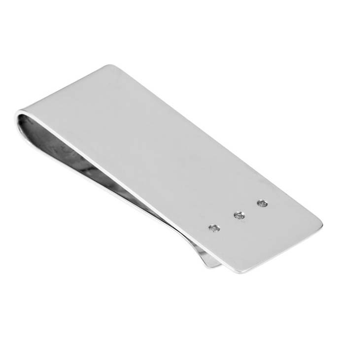 Shop Sterling Silver Money Clips Silver Groves - sterling silver diamond 3 stone money clip