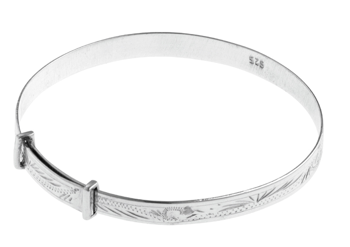 sterling silver christening bangle