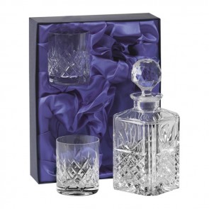 Gift Box Hand Cut and Made,Set of 7 Crystal Sets 6 Tumbler Glasses and Decanter 