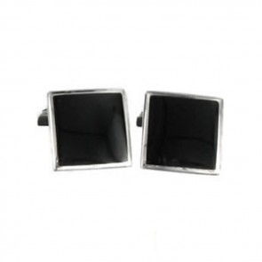 Sterling Silver Black Shell Mosaic Cufflinks by Murry Ward