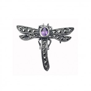 Sterling Silver Art Nouveau Style Dragonfly Brooch