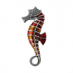Sterling Silver Art Nouveau Seahorse Brooch