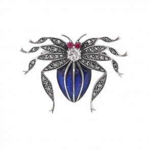 Sterling Silver Marcasite Spider Brooch