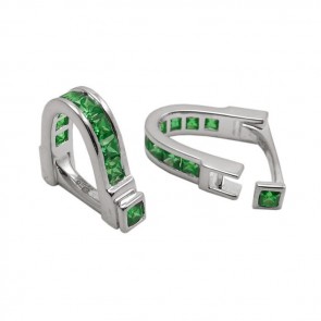 Sterling Silver Emerald Wrap Around Cufflinks