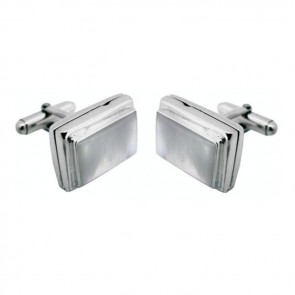 Sterling Silver Mop Locket Cufflinks