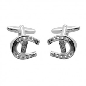 Sterling Silver Horse Shoe Simple Cufflinks