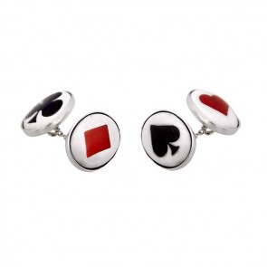 Sterling Silver Card Suit Cufflinks