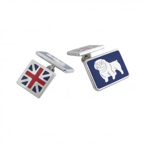 Sterling Silver Union Jack Bulldog Cufflinks