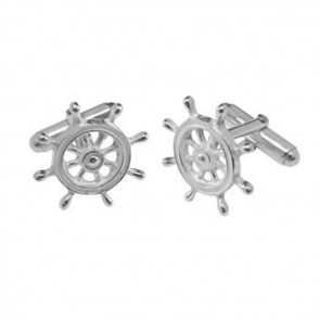 Sterling Silver Boat Wheel Cufflinks