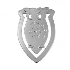 Sterling Silver Flat Owl Detailed Bookmark