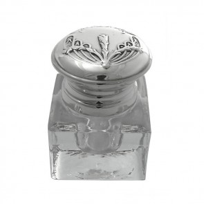 Sterling Silver Thistle Patterned Inkwell Jar