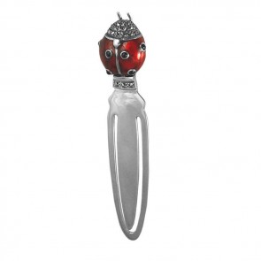 Sterling Silver Marcasite Red Ladybird Bookmark
