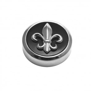 Sterling Silver Black Fleur De Lys Button Cover