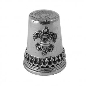 Sterling Silver Fleur De Lys Marcasite Thimble